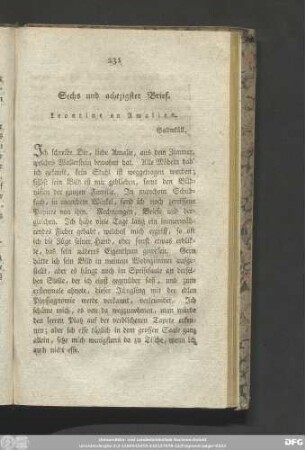 Sechs und achtzigster Brief. Leontine an Amalien.