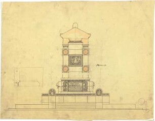 Pfann, Paul; Aschaffenburg; Ludwigsbrunnen - Ansicht m. Schnitt