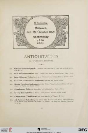 Antiquitaeten aus verschiedenem Privatbesitz (Nr. 359-487)
