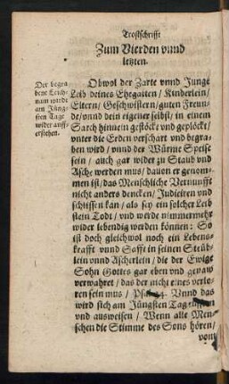 Zum Vierden unnd letzten.