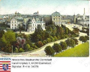 Darmstadt, Schloss / Blick auf das Schlossensemble vom Museumsturm aus