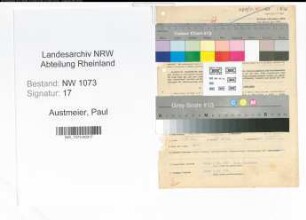 Entnazifizierung Paul Austmeier , geb. 10.06.1893 (Karteifuehrer)