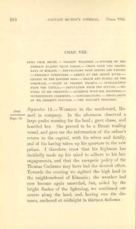Chap. VIII. News from Brunè. - Violent weather ...