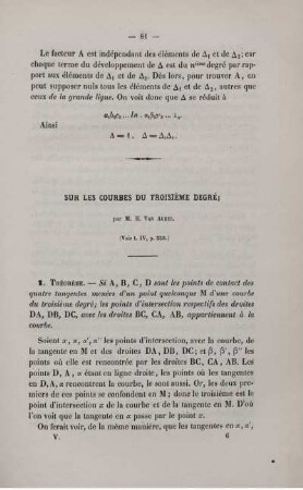 Sur les courbes du troisième degré.
