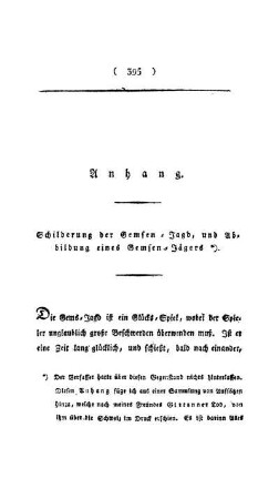 Schilderung der Gemsen-Jagd, und Abbildung eines Gemsen-Jägers