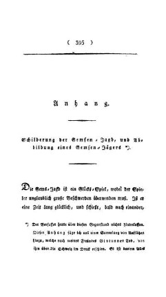 Schilderung der Gemsen-Jagd, und Abbildung eines Gemsen-Jägers