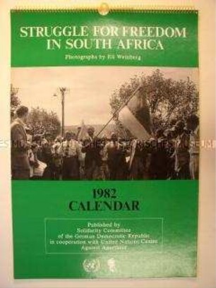 Kalender des Solidaritätskomitees der DDR für den Freiheitskampf in Südafrika (in englischer Sprache)