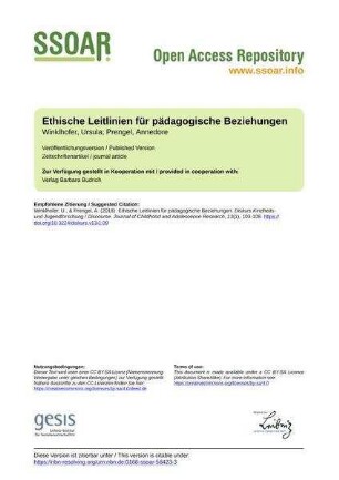Ethische Leitlinien für pädagogische Beziehungen