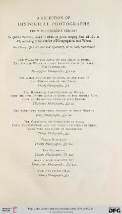 A Selection of Historical Photographs, from Mr. Parker's Series