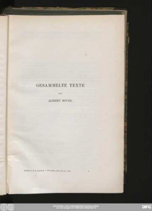 Gesammelte Texte von Albert Socin.