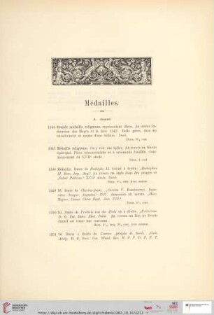 Médailles (Nr. 1346 - 1395)