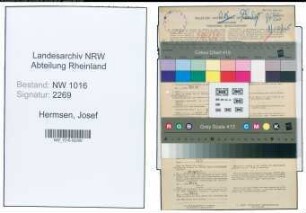 Entnazifizierung Josef Hermsen , geb. 19.03.1891 (Postbetriebsassistent)