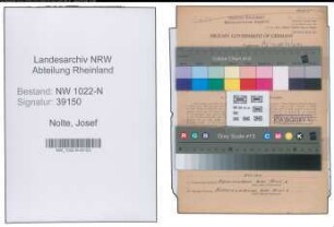 Entnazifizierung Josef Nolte , geb. 24.10.1886 (Bahnbeamter)