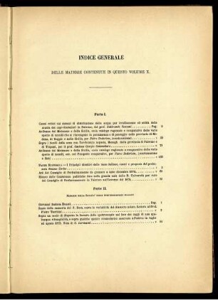 Indice Generale Delle Materie Contenute In Questo Volume X