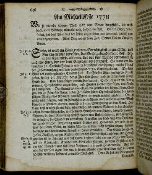 Am Michaelisfest 1778. - Am 16. Sonntage nach Trinitatis. 1778.