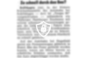 Zu schnell durch [Name maskiert]