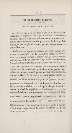 Sur un théorème de Pappus.