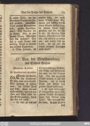 IX. Von der Menschwerdung des Sohnes Gottes.