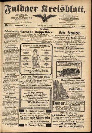 Zweite Ausgabe vom Freitag, den 15. Mai 1903.