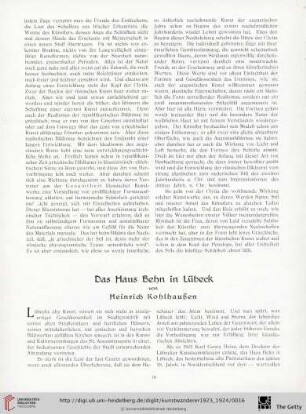 5/6: Das Haus Behn in Lübeck