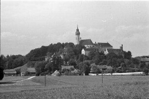 Andechs: Kloster Gesamtansicht, von Nordosten