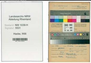 Entnazifizierung Willi Hacke , geb. 11.01.1911 (Angestellter)