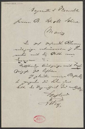Brief an B. Schott's Söhne : 05.12.1883