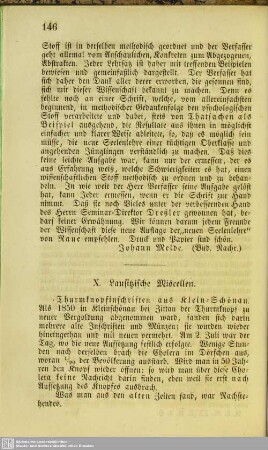 Lausitzische Miscellen