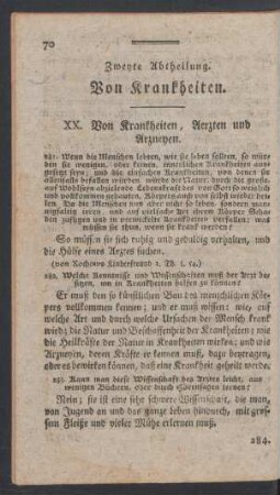 Zweyte Abtheilung. Von Krankheiten.
