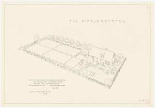Siedlergarten 1450 qm: Perspektivische Ansicht (Vogelschau)