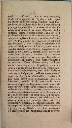 Sentence Rendue au Conseil Souverain de Brabant, le 27 Novembre 1791