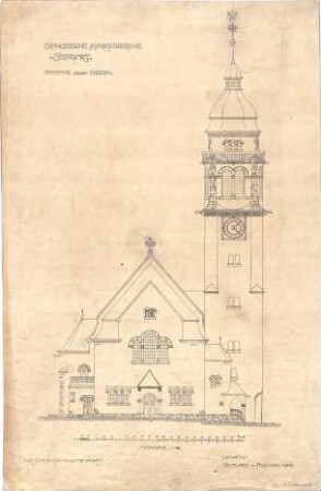 Dolmetsch, Heinrich; Stuttgart; Markuskirche - Ostseite (Ansicht)
