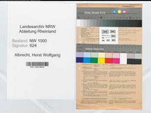 Entnazifizierung Horst Wolfgang Albrecht, geb. 28.12.1910 (Angestellter)