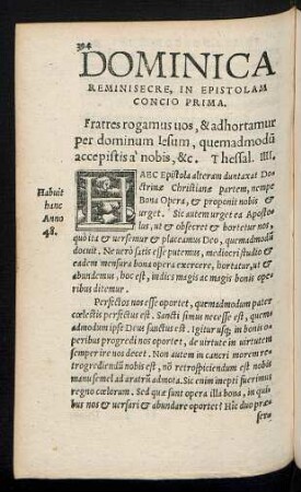 Dominica Reminiscere, In Epistolam Concio ...