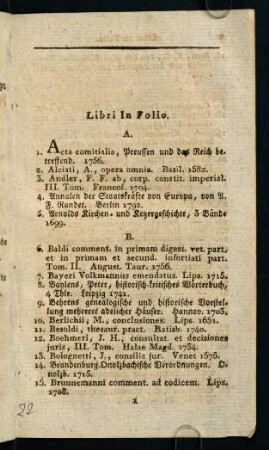 1-10, Libri in Folio