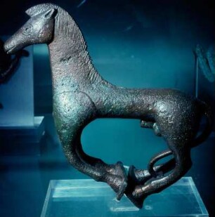 Galoppierendes Pferd, Bronze, Höhe: 20 cm, um 600 v. Chr.