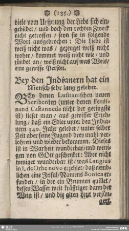 Bey den Indianern hat ein Mensch sehr lang gelebet