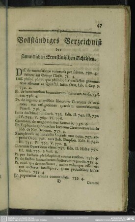 Vollständiges Verzeichniß der sämmtlichen Ernestinischen Schriften