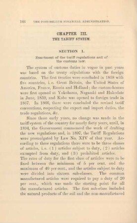 Chapter III. The tariff system