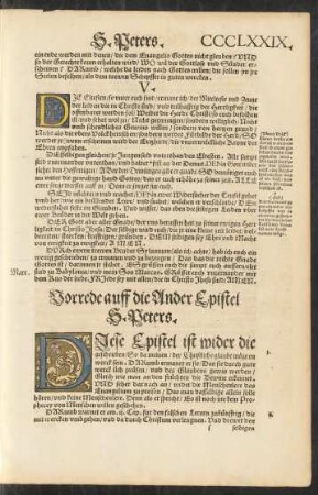 Vorrede auff die Ander Epistel S. Peters.