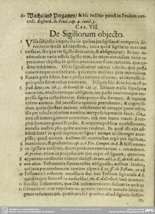 Cap. VII. De Sigillorum objecto