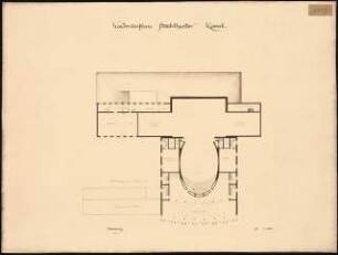 Staatstheater Kassel: (Lichtpause von Inv.Nr. 35770): Grundriss Oberrang 1:200