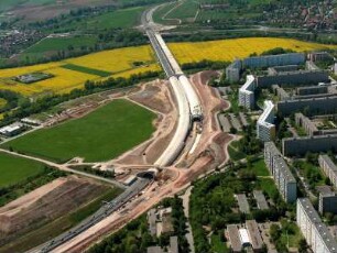 Jena, Autobahn A 4, Neubau Lobdeburg-Tunnel