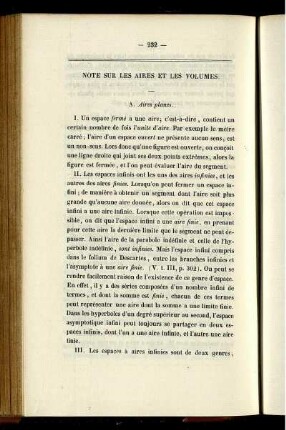 Note sur les aires et les volumes.