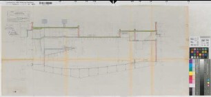 Münster (Münster) Neubau des Gymnasiums Paulinum Aula Längsschnitt 1957 1 : 50 50 x 104 Pause Staatshochbauamt Münster Regierung Münster Nr. 34075