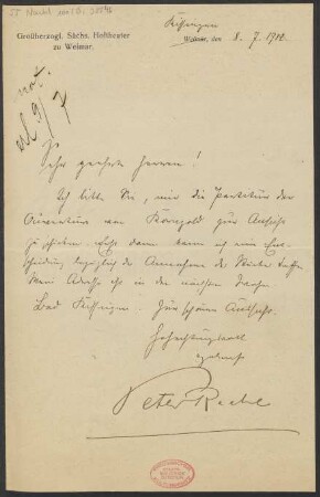 Brief an B. Schott's Söhne : 08.07.1912