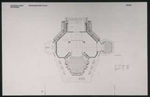 Opernhaus, Essen Wettbewerb: Grundriss Bühnengeschoss / 3. OG