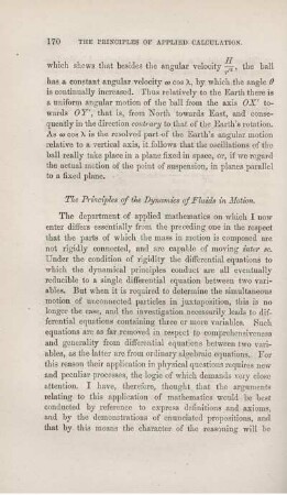 The Principles of Dynamics of Fluids in Motion.