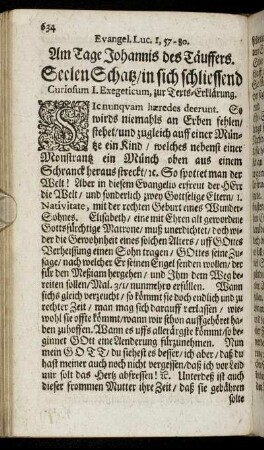 Evangel. Luc. 1, 57-80. Am Tage Johannis des Täuffers.