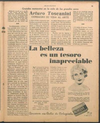 Arturo Toscanini consagro su vida al arte : Grandes momentos en la vida de los grandes seres